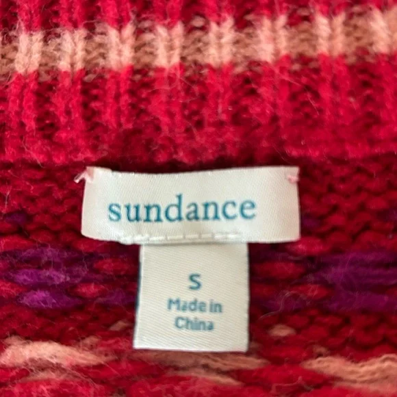 Free Shipping Cyber Monday Sundance Wool-Blend Senga Multi-Color V-Neck Sweater - Picture 5 of 6